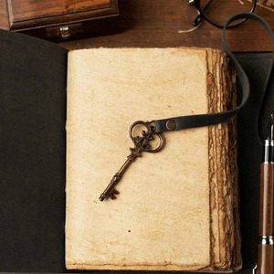 Journal en cuir fait à la main artisanat de haute qualité Vintage grand papier de coton véritable doux en laiton c-lock cadeau journal en cuir pur - Product Image 6