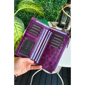 Grand portefeuille en cuir véritable Mannu avec bandeau Produit de qualité supérieure - Product Image 6