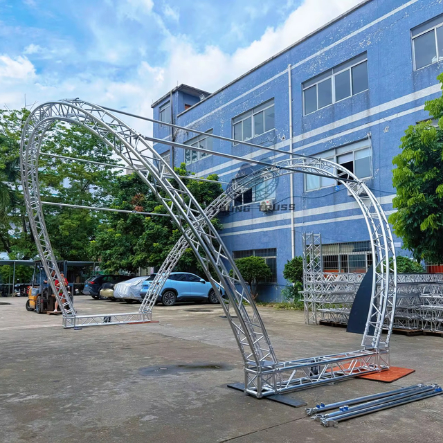 Display Truss Spigot Curved Welding Stage Lighting Truss Aluminum Alloy Modular Structure Quick Connection Customized 100kg Load
