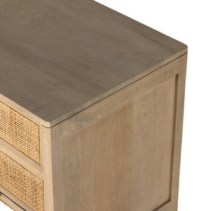 Tiroirs en rotin de style européen de luxe dernière conception armoire de chevet en bois massif - Product Image 4