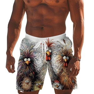 Funny Animal Chicken 3D Cordón Swim Board Shorts Beach Short Hombres Tronco Traje de baño Sport Pant Shorts - Product Image 1