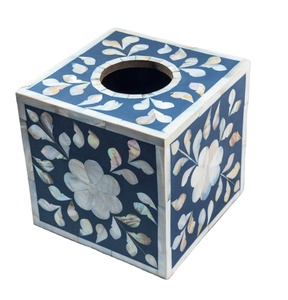 Caja de pañuelos de alta calidad, caja de pañuelos con incrustaciones de hueso hechas a mano para restaurante de Hotel con servilletero de color personalizado - Product Image 1