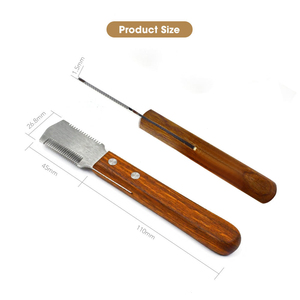 Cuchillo pelador profesional para el cuidado de mascotas, herramienta de hoja de acero inoxidable de doble cara - Product Image 2