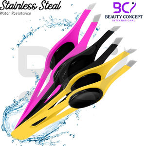 Pince à épiler personnalisée en acier inoxydable 3 pièces, service OEM, durable, antidérapante, à pointe inclinée, pour sourcils, poils du visage et poils incarnés - Product Image 6