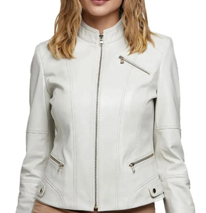 Nouvelle arrivée, veste bomber en cuir PU satiné de haute qualité, tendance, pour femmes, expédition rapide, service OEM pour femmes - Product Image 5
