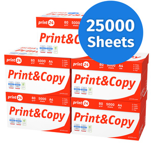 print24 A4 80gsm Premium <b>Printer</b> <b>Paper</b> and Copy <b>Paper</b> 25000 Sheets High Whiteness CIE 160 PEFC Certified - Product Image 1
