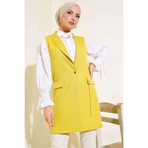 Gilet boutonné sur le devant, vert pétrole - Product Image 3