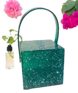 Designer Ladies Satin Lining Resin Clutch <b>Bag</b> Handcrafted Fashion Evening <b>Bags</b> <b>for</b> <b>Weddings</b> & Parties Cost-Effective - Product Image 3