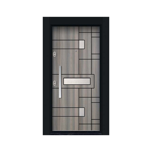 Puerta de Madera de Lujo Contemporánea con Elegantes Paneles Geométricos para la Entrada de un Hogar Moderno - Product Image 6