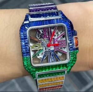 Reloj de Diamantes Mecánico Automático de Lujo de Alta Calidad para Hombre y Mujer, Caja de Acero, Esfera de Cristal, Resistente al Agua 10m - Product Image 3