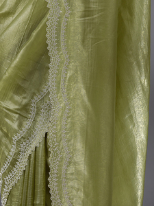 Trendmalls Saree de fête de mariage Siroski pour femme avec chemisier non cousu (K1182-Mehndi) toutes saisons coupe régulière prix de gros - Product Image 5