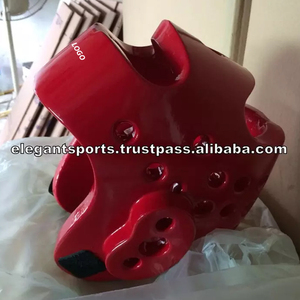 เทควันโดที่มีคุณภาพสูงสีดำสีแดงและสีฟ้าจุ่มโฟมป้องกันศีรษะเคลือบหนัง PU สำหรับผู้ชายป้องกันศีรษะด้วยกีฬาที่สง่างาม - Product Image 5