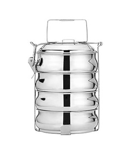 Boîte Tiffin à 4 compartiments en acier inoxydable durable Boîte à bento de style indien pour le déjeuner du ventre Cadeaux scolaires 7x4 de qualité alimentaire - Product Image 6