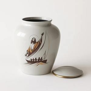 โกศบรรจุอัฐิพระเยซูสีขาวขนาดใหญ่สำหรับบรรจุอัฐิมนุษย์ ความจุสูงสุด 220 ลูกบาศก์นิ้ว - Product Image 3