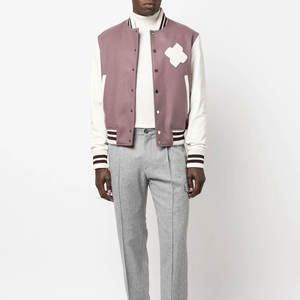 Veste de style universitaire pour hommes en gros Logo personnalisé à capuche avec manches en cuir Veste d'hiver froide à la mode - Product Image 2