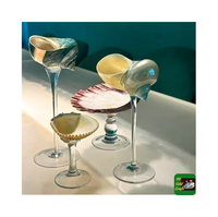 Copa de Vino con Forma de Concha de Vieira, Diseño Costero, Hecha a Mano en Cobre, Estilo Art Deco, para Exportación, Regalos de Boda y Tiendas