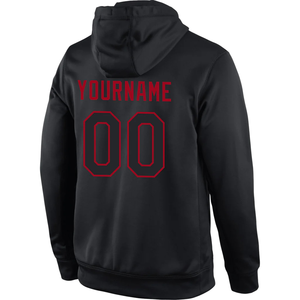 Sudadera con Capucha Sublimada Negra y Roja Personalizada con Nombre de Equipo y Número, Sudadera Deportiva, Ropa Deportiva de Invierno Impermeable - Product Image 3