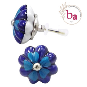 Bleu céramique bouton porte tiroir armoire poignée tire cuisine commode chambre extérieur entrepôt salon hôtel école hôpital - Product Image 1