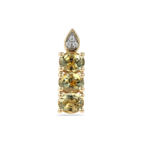 Pendentif en saphir Montana Parti 1,51 ct avec zircon blanc, charme en or rose 9 carats - Product Image 1