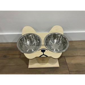 <b>Feeder</b> Pet Product Gardening Dog Food Bowl Latest Designing Handmade Wood and Stainless Steel Material Gardening Food Dog Bowl - Product Image 2