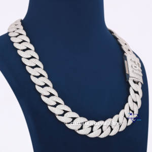 Collar de plata 925 de estilo lujoso Hip Hop con diamante cultivado en laboratorio cadena de eslabones cubanos de Miami boda para raperos joyería de moda - Product Image 2