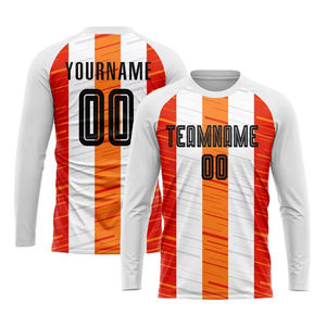 Uniforme de football personnalisé blanc noir orange sublimation tendance meilleure qualité maillot de football américain prix de gros - Product Image 2