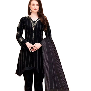 Último diseñador Faux Georgette bordado secuencia trabajo Kurti conjunto por Fab Zone - Product Image 1