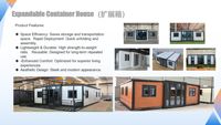 Maison conteneur préfabriquée portable de 40 pieds Logement extensible en acier bon marché pour hôtels appartements immeubles de bureaux