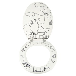 Sedile WC in MDF 'Kindergarten' - Cerniere in Acciaio Inossidabile - Product Image 1