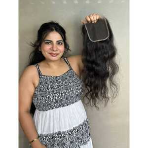 Cierre de Cabello Virgen Indio con Encaje HD, Estilo Ondulado Natural 4x4, Onda Profunda Suelta, Cabello Indio Virgen, Postizo de Cabello Vietnamita - Product Image 3