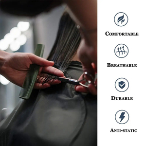 ผ้าคลุมตัดผมผ้าโพลีเอสเตอร์ปรับเอวได้สำหรับใช้งานหนักใช้ซ้ำได้เสื้อคลุมตัดผมสำหรับร้านเสริมสวย - Product Image 6