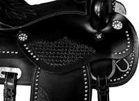 Silla de Montar Premium Ligera para Caballos Ingleses y Vaqueros, Diseño para Carreras de Barriles, Duradera, de Cuero Sintético y SWAT, Confort ProMax