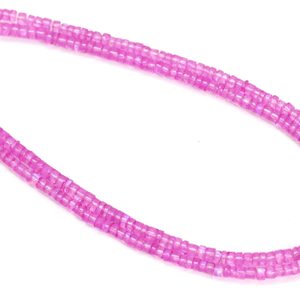 Hermosas Cuentas Heishi de Piedra Lunar Rosa Lila Brillante en Forma de Neumático, 15 Pulgadas, Cuentas de Piedra Lunar Rosa en Forma de Rueda al por Mayor - Product Image 4