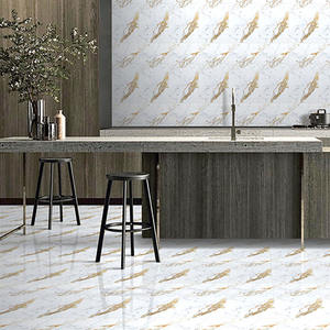 Nuevo diseño, serie esmaltada de cristal pulido, Mural dorado, baldosas de porcelana para suelo, baldosas de pared con aspecto de mármol de lujo, baldosas de suelo de 600x1200mm - Product Image 6
