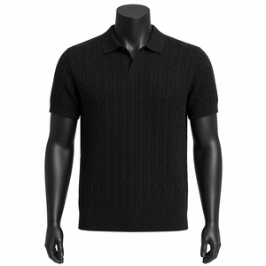 Camiseta Polo de Punto Personalizada para Hombre, Algodón Premium Texturizado, Manga Corta, Informal, a la Moda, OEM, Venta al por Mayor - Product Image 1
