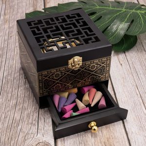 Authentic Handcrafted Wooden Arabic Bakhoor Burner - Traditional <b>Incense</b> <b>Cone</b> Burner pure wooden bakhoor burner - Product Image 5