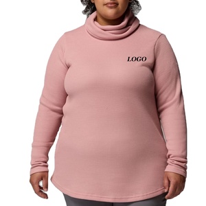 Sudadera de Manga Larga para Mujer, Estilo Urbano, Color Sólido, con Cuello Alto y Diseño de Logotipo Personalizado / Ropa Casual de Moda - Product Image 1