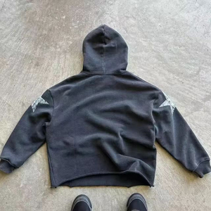 Sweat à capuche brodé d'automne pour hommes 100% coton chasse Streetwear - Product Image 3