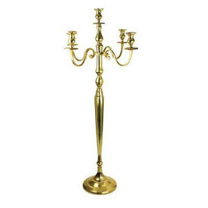 Bougeoir à 5 bras en métal aluminium de meilleure qualité supérieure Taille personnalisée Décoration de table de pièce maîtresse de mariage finie en or - Product Image 4