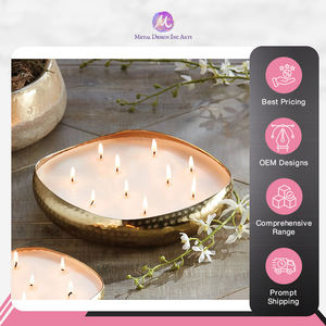 โถเทียนทองเหลืองทรงกลมแบบกำหนดเอง-ภาชนะโลหะแข็งสำหรับทำเทียนและตกแต่งบ้านจากผู้จำหน่ายชั้นนำของอินเดีย - Product Image 3