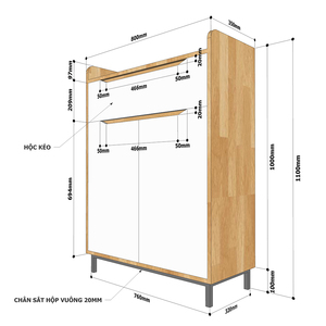 Meuble à chaussures au design minimaliste avec pieds en fer et tiroirs en bois de caoutchouc - Dimensions 80x35x110 (cm) - KG68031 - Product Image 6