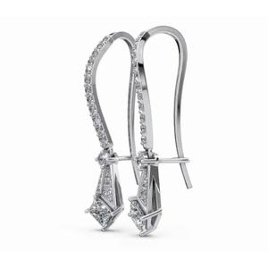 Pendientes de Diamantes de Diseño Premium de Oro de 9 Quilates con Brillo Nebulosa, Corte Princesa y Redondo, Joyería Cultivada en Laboratorio, Proveedor Mayorista B2B para Exportación - Product Image 2