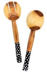 SCI de alta calidad hecho a mano al por mayor de madera y resina Servidor de ensalada conjunto de 2 piezas fabricante indio SCI Servidor de ensalada - Product Image 3