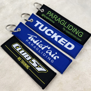 Tùy chỉnh Thời trang máy bay tag vải Keychain với Thêu trống Logo số lượng lớn khuyến mại móc khóa & Carabiners - Product Image 4