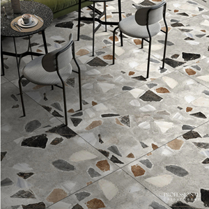 Carreaux en porcelaine de qualité supérieure BRIO GREY TERRAZZO, finition sculptée, pour murs et sols - Product Image 1