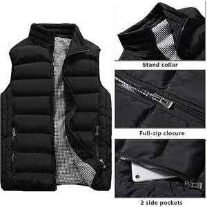 Speedy Industry Hombres al aire libre Casual Stand Collar Chaleco Chaqueta acolchada Abrigo Chaleco - Product Image 4