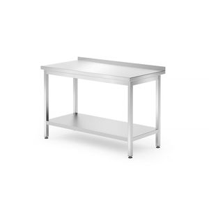 HENDI Profi Line <b>Wall</b>-<b>Mounted</b> <b>Table</b> with Shelf 1200x700x850 mm Bolted 700 mm Depth Kitchen Storage - Product Image 1