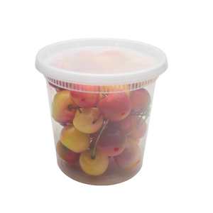 Contenedores Transparentes para Alimentos de 24 oz con Tapas (480 Unidades/Caja), Aptos para Congelador y Microondas, Libres de BPA, Apilables, Herméticos, Organizadores de Restos de Comida - Product Image 1