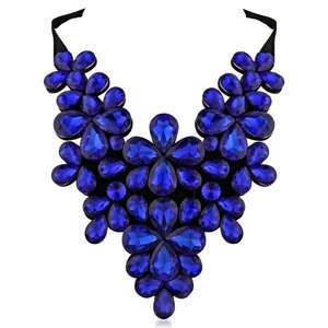 Collier ruban noir Yoona avec collier en cristal bleu 1111226C - Product Image 1
