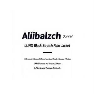 Veste de pluie extensible noire LUND pour vêtements de travail Produit Norvège - Product Image 2